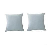 ComfyHarbor Confezione da 2 federe per cuscini in cotone e lino, 45 x 45 cm, morbide, decorative con bordini, per divano, letto, soggiorno, cuscino (inserti non inclusi) (blu)