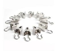 ComfyHarbor Confezione da 20 clip per tende in metallo resistente, con ganci, 32 mm, argentate, per appendere tende, foto e biancheria
