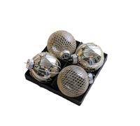 ComfyHarbor Confezione da 4 decorazioni dipinte per palline di Natale, 16 cm, in plastica trasparente, da appendere, per interni e feste