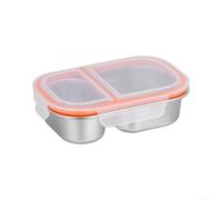 ComfyHarbor Contenitore per il pranzo in acciaio inox, a 2 scomparti, resistente alle perdite, con clip di sicurezza, senza BPA, per scuola, lavoro, viaggi, lavabile in lavastoviglie, 24 x 16,2 x 7 cm