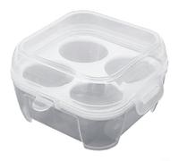 ComfyHarbor Contenitore trasparente portatile per uova con inserti antiurto, coperchio ermetico, divisori rimovibili per campeggio, picnic, escursionismo, avventura all'aperto e cucina (4 quadrati)