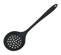 ComfyHarbor Cucchiaio scanalato in silicone resistente al calore, mestolo da cucina in nylon ispessito, con manico ergonomico, per scolare e servire, sicuro fino a 230 °C, rosso (nero)