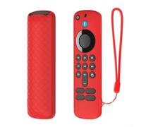ComfyHarbor Custodia in silicone per Fire TV 4K HD, modello con telecomando vocale, antiurto, antiscivolo, custodia protettiva con cordino, leggera e morbida, disponibile in diversi colori (rosso)