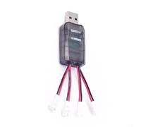 ComfyHarbor CX405 Batteria USB a 4 canali per CARICABATTERIA per 1S per LIPO LiHV RC elicotteri, supporta PH2.0 per connettori MOLEX mCPX, 500mA per porta con indicatori di stato LED