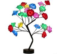 ComfyHarbor Decorazione per camera da letto, luce notturna a LED a forma di fiore, alimentata tramite USB, lampada da tavolo morbida e luminosa, con diversi colori per rilassarsi (colore)