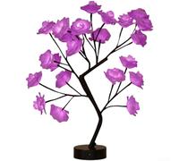 ComfyHarbor Decorazione per camera da letto, luce notturna a LED a forma di fiore, alimentata tramite USB, lampada da tavolo morbida e luminosa, con diversi colori per rilassarsi e rilassarsi (viola)