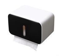 ComfyHarbor Dispenser per asciugamani di carta da bagno, montaggio a parete, con coperchio sigillato, per cucina, bagno, WC (nero)