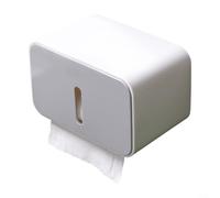 ComfyHarbor Dispenser per asciugamani di carta da bagno, montaggio a parete, con coperchio sigillato, porta fazzoletti per cucina, bagno, WC (grigio)