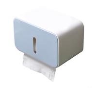ComfyHarbor Dispenser per asciugamani di carta da bagno, montaggio a parete, con coperchio sigillato, per cucina, bagno, WC (blu)
