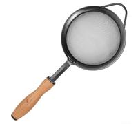 ComfyHarbor Edelstahl-Sieb Zum Kochen Und Backen, Feinmaschiges Sieb Mit Buchenholzgriff, Küchensieb Für Sojamilch, Mehl Und Zutaten, Hitzebeständiger for griff (L)