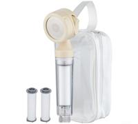 ComfyHarbor Filtro doccia portatile da viaggio portatile con 3 modalità di spruzzo per massaggio delicato a impulsi di pioggia e purificazione dell'acqua, compatibile con dispositivi standard (F)