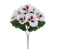 ComfyHarbor Fiori artificiali per esterni, confezione da 9 steli di viola del pensiero finti resistenti ai raggi UV, in giallo, viola scuro, bianco, 26 cm, piante finte in plastica per decorazione da