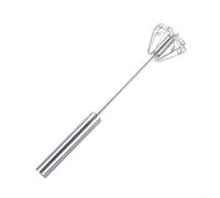 ComfyHarbor Frusta a mano in acciaio inossidabile, manuale a pressione rotante, per mescolare pastella, panna e salse, utensile da cucina resistente alla ruggine, facile da pulire, argento, 27 x 5 x 5