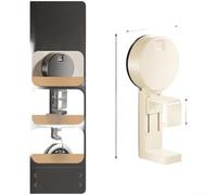ComfyHarbor Gancio a ventosa per lavabo, organizer regolabile da parete per bagno, per riporre il lavaggio del viso, supporto salvaspazio, per zona lavandino, senza fori (bianco, 1 pezzo)