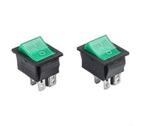 ComfyHarbor KCD4 Interruttore a bilanciere a 4 pin, 16 A, 250 V/20 A, 125 V, ad alta corrente, on/off, parte di ricambio per aspirapolvere Numatic ed elettrodomestici pesanti, con indicatore verde