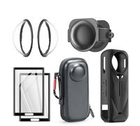 ComfyHarbor Kit di accessori per fotocamera, per Insta 360, per X5, con custodia rigida per il trasporto, copertura protettiva in silicone, copriobiettivo e protezioni per lo schermo, per viaggi ed