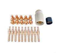 ComfyHarbor Kit di punte per elettrodi al plasma da 22 pezzi, 80 A Set di parti di ricambio per ugelli metallici, con cartuccia di avviamento del cappuccio, per taglierina torcia SL60 WS