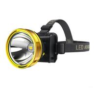 ComfyHarbor Lampada frontale a LED ricaricabile con perline P90, impermeabile, rilevamento dell'onda intelligente, portata 500 m, ricarica rapida USB, per campeggio, escursionismo, pesca, nero (B)