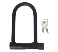 ComfyHarbor Lucchetto a U resistente per biciclette con cavo da 1,2 m, lucchetto antifurto con grillo da 15 mm, lucchetto di sicurezza portatile rivestito in PVC, per mountain bike e ciclismo, nero (A