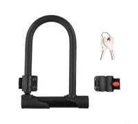 ComfyHarbor Lucchetto a U resistente per biciclette con cavo da 1,2 m, lucchetto antifurto con grillo da 15 mm, lucchetto di sicurezza portatile rivestito in PVC, per mountain bike e ciclismo, nero (B