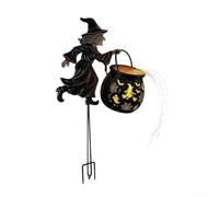 ComfyHarbor Luce da per giardino Strega Pentola 30cm per cascata Luce da | Design strega e pentola, luce a per cascata multicolore, proiezioni di ragnatele, altezza 30cm, magica