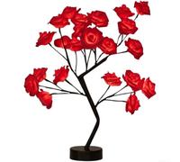 ComfyHarbor Luce notturna a forma di fiore che cambia colore, alimentata tramite USB, lampada da tavolo a LED per decorazione camera da letto, atmosfera romantica (rosso)