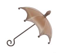 ComfyHarbor Mangiatoia per uccelli in metallo rustico, da appendere al giardino, con design decorativo, per veranda, 20 x 17 x 14 cm, marrone