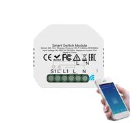ComfyHarbor Moduli Smart WiFi per Tuya Smart-Life, telecomando a 1/2 vie, Voice Fit per Alexa Google Home, 4,7 x 5,2 cm, nessun hub richiesto, rame, bianco