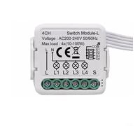ComfyHarbor Modulo interruttore della luce 230 V nessun cavo neutro richiesto controllo vocale compatibile con app Life per automazione domestica 39,2 x 39,2 x 18 mm (4CH)
