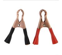 ComfyHarbor Morsetti per batteria a clip da 50 A, 80 mm, clip in lega di rame con molla spessa e impugnatura dentata, coppia rossa e nera, per auto, marina, solare, per caricabatterie, elettriche, (2
