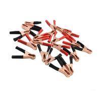 ComfyHarbor Morsetti per batteria a clip da 50 A, 80 mm, clip in lega di rame con molla spessa e impugnatura dentata, coppia rossa e nera, per auto, marina, solare, per caricabatterie, elettriche, (10