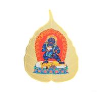 ComfyHarbor Ornamento a foglia di Bodhi in rame con otto guardiani, dio giallo della ricchezza, Ksitigarbha, per la decorazione della casa e la protezione spirituale, statua in metallo dorato 6,5 x