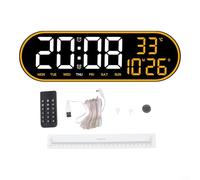 ComfyHarbor Orologio da parete digitale da 15 pollici con telecomando, ampio display LCD mostra la data per la temperatura dell'ora, luminosità regolabile a 5 livelli, doppio timer conto alla rovescia