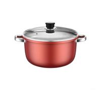 ComfyHarbor Pentola in metallo con doppi manici e coperchio in vetro, 22 cm, per stufato e zuppa ispessito, grande capacità per cottura multi-ingrediente, fondo piatto per induzione e fornello a gas