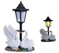 ComfyHarbor per Luce per solare LED Statua Cigni Bianca per Luce per solare | per solare gratuita, design coppia cigni, accensione crepuscolare automatica, per ideale decorazione
