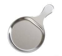 ComfyHarbor Piatto da bistecca in acciaio inox da 28,6 cm con manico per cena, piatto da portata in metallo per cucina di casa (18 cm argento)