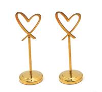 ComfyHarbor Porta biglietti per menù a forma di cuore in acciaio inossidabile, base antiscivolo, per matrimoni, banchetti, eventi alberghieri e accessorio decorativo facile da pulire (oro, 16 cm)