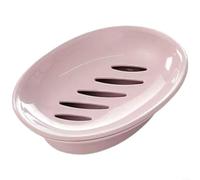 ComfyHarbor Portasapone in plastica a doppio strato, con fori di drenaggio e vassoio per l'acqua, organizer per bar da bagno, base rialzata, design ad asciugatura rapida (rosa)