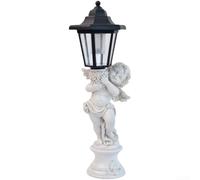 ComfyHarbor Resina per la resina alta all'aperto 37cm della luce solare | Sensore automatico dal tramonto all'alba, luce notturna ambientale, finitura bianca, altezza 37 cm, risparmio energetico