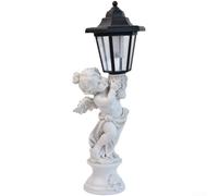 ComfyHarbor Resina per la resina alta all'aperto 37cm della luce solare | Sensore automatico dal tramonto all'alba, luce notturna ambientale, finitura bianca, altezza 37 cm, risparmio energetico