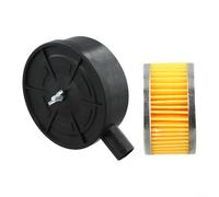 ComfyHarbor Riduttore di rumore per compressore d'aria con cartuccia filtro dell'aria da 20 mm, struttura in plastica e carta, accessorio nero per compressori a pistone per ridurre il suono e (set da
