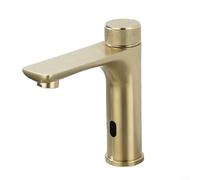 ComfyHarbor Rubinetto con sensore a infrarossi in acciaio inossidabile 304, miscelatore automatico per lavello touchless per acqua calda e fredda, con manopola di controllo, grigio (oro)