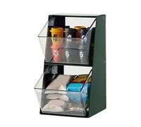 ComfyHarbor Scatola portaoggetti per bustine di tè a doppio strato, organizer da scrivania in plastica per capsule di caffè e bustine di tè, scaffale salvaspazio per bancone della cucina o sala da tè