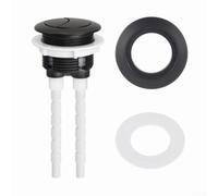 ComfyHarbor Serbatoio WC con doppio pulsante di scarico, compatibile con coperture per serbatoio da 38 mm/48 mm/58 mm, include toppa di conversione in plastica per risparmio idrico (nero)