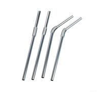 ComfyHarbor Set di 2/4 cannucce flessibili in 304, pieghevoli e robuste, riutilizzabili per tazze e tazze, lavabili in lavastoviglie, argento, 22,5 x 0,8 cm (4 pezzi)