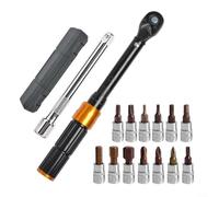 ComfyHarbor Set di chiavi dinamometriche di precisione, attacco da 1/4 di pollice con cricchetto a 72 denti per biciclette, moto e riparazione automobilistica, gamma 2-24 Nm, acciaio 40CrV