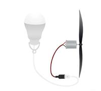 ComfyHarbor Set di generatori di energia eolica con luce LED USB Turbina eolica Kit educativo Metallo Motore elettrico Scienza Strumento di apprendimento Attrezzature di illuminazione notturna