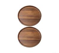 ComfyHarbor Set di piatti rotondi in legno, 2 pezzi, lisci e lucidati | Legno di acacia massiccio, bordo rialzato di sicurezza, forma quadrata 18,3 cm, decorazione rustica per cucina