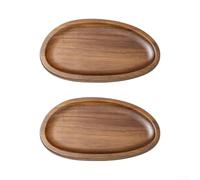 ComfyHarbor Set di piatti rotondi in legno, 2 pezzi, lisci e lucidati | Legno di acacia massiccio, bordo rialzato di sicurezza, forma quadrata 18,3 cm, decorazione rustica per cucina