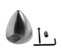 ComfyHarbor Spinner in alluminio leggero da 3 pollici per aerei | Bassa resistenza, migliora il volo, dimensioni 3,8 cm, finitura argento, struttura in lega robusta